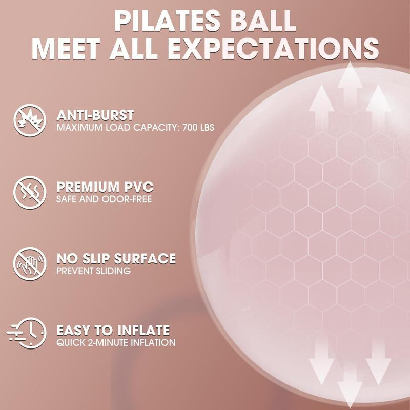 PAETA Pilates Ring Set, 14" Magic Circle with 38 Lbs Resistance, Pilates Ball, Resistance Bands & Workout Guide for Home Fitness Training