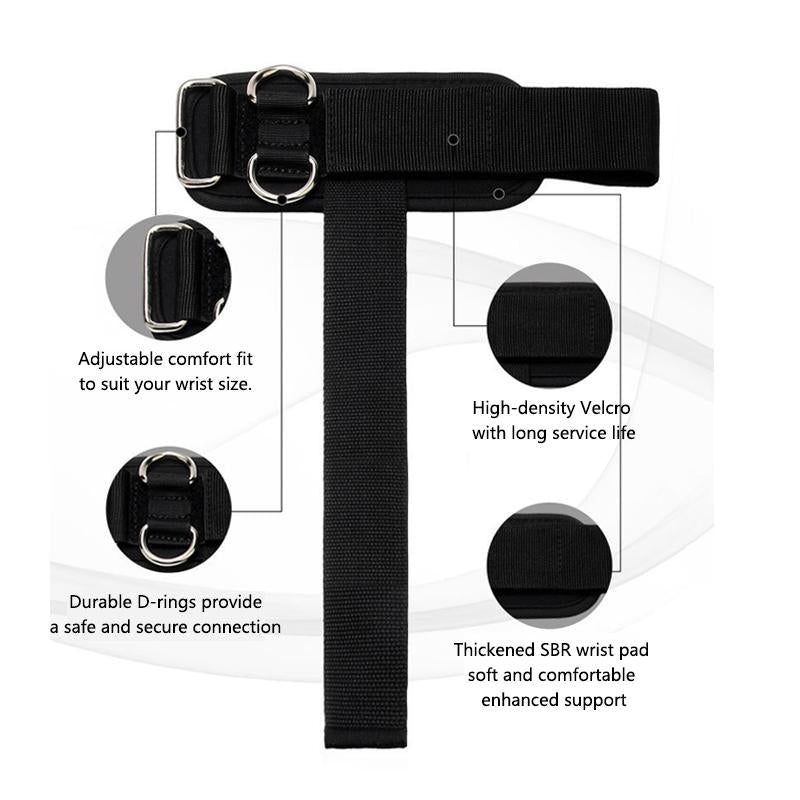 Lifting Straps with D Rings 2 in 1 Thick Padding Comfortable Heavy Duty Secure Fit Enhanced Grip Reinforced Stitching Wrist Support Straps for Weightlifting & Strength Training Activities Workout Men & Women Black Set of 2