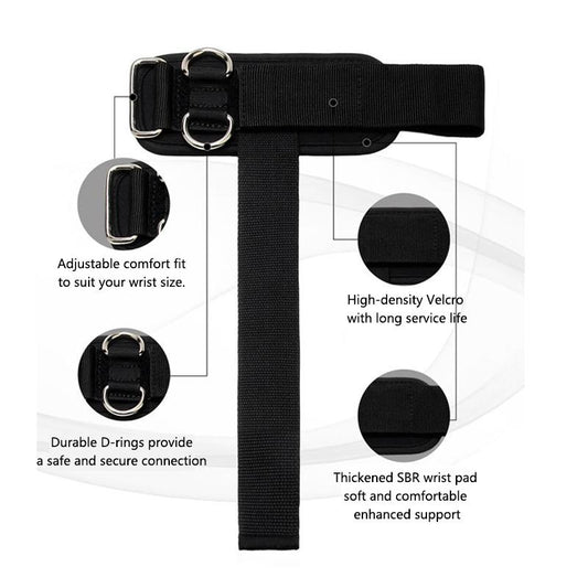 Lifting Straps with D Rings 2 in 1 Thick Padding Comfortable Heavy Duty Secure Fit Enhanced Grip Reinforced Stitching Wrist Support Straps for Weightlifting & Strength Training Activities Workout Men & Women Black Set of 2