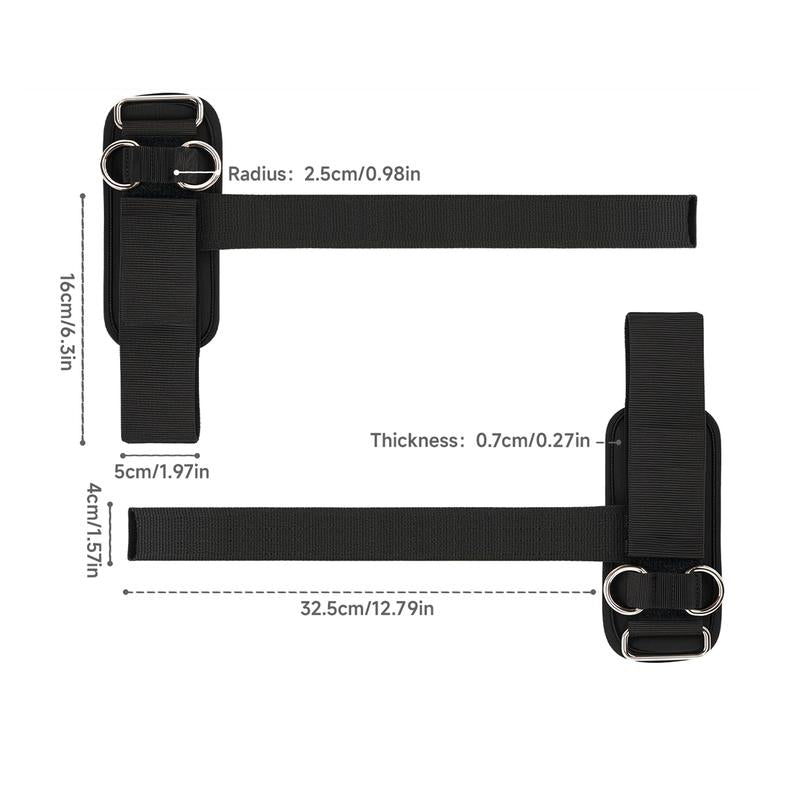 Lifting Straps with D Rings 2 in 1 Thick Padding Comfortable Heavy Duty Secure Fit Enhanced Grip Reinforced Stitching Wrist Support Straps for Weightlifting & Strength Training Activities Workout Men & Women Black Set of 2