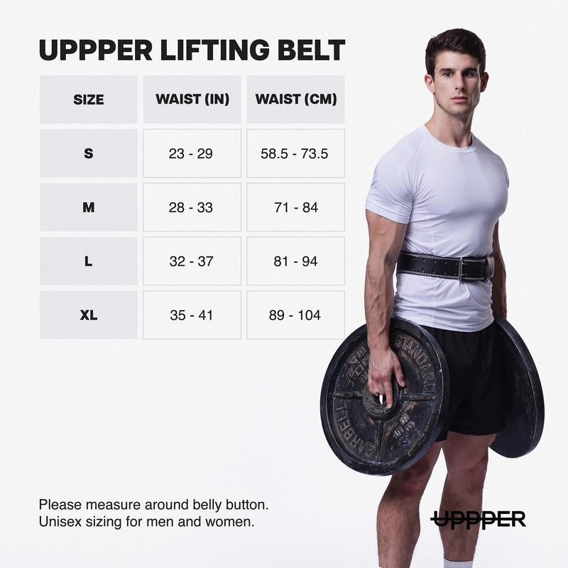 UPPPER Lifting Belt Camo - Microfiber Leather, Double-Prong Buckle, 4" to 2.5" Tapered, Weightlifting Support