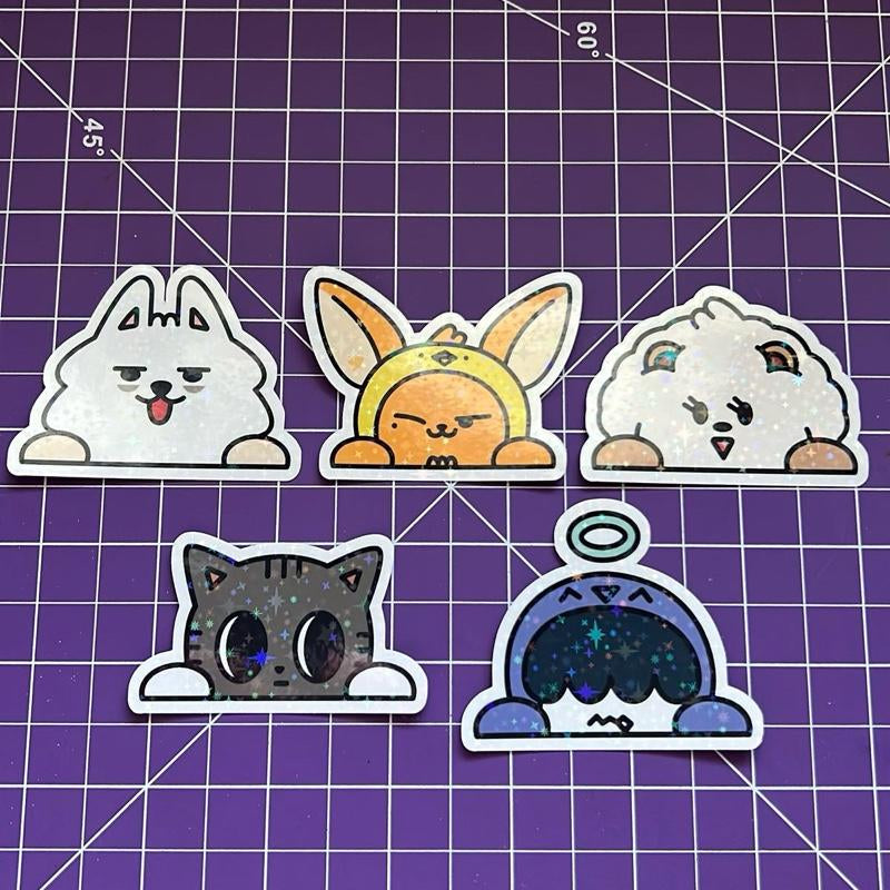 MOA Peekaboo Sticker Pack - 2 Sizes - Glossy and Holographic