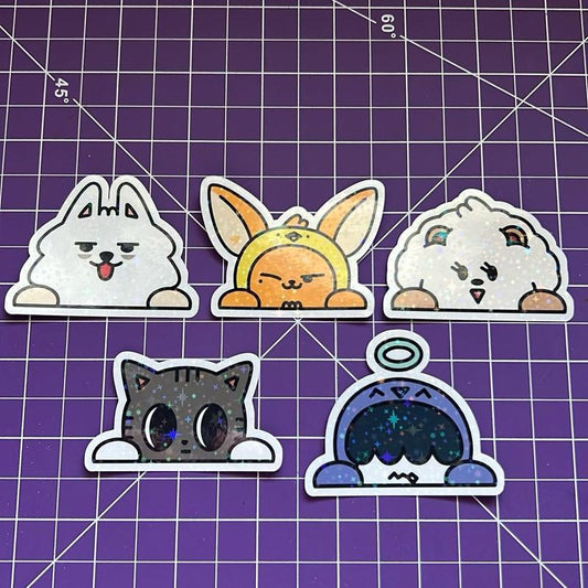 MOA Peekaboo Sticker Pack - 2 Sizes - Glossy and Holographic